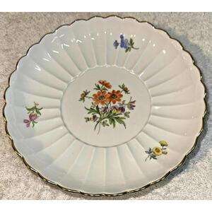 Porcelain Meissen Scattered Flowers Round bowl/saucer Crossed Swords numbered